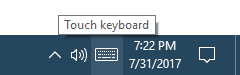 Click the Touch keyboard button