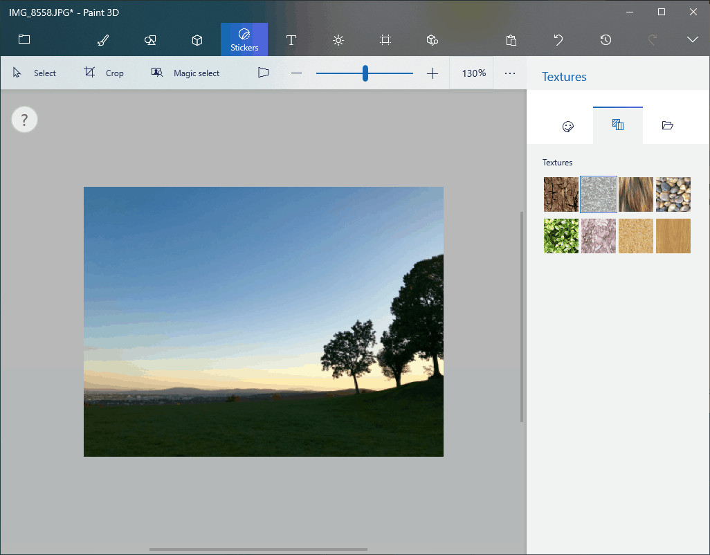 Go to the "Textures" tab