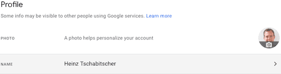 Google account nickname change