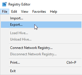 Pick "File | Export…" from the menu in Registry Editor