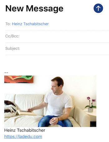 Tap "Send" to send yourself the email with your signature image
