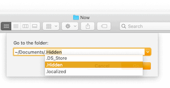 macOS Finder lets you open hidden folders with auto-completion