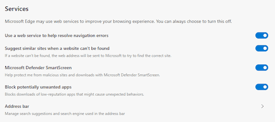 Enable Microsoft Defender SmartScreen for automatic website safety checks in Edge Browser
