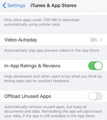 Prevent iPhone from offloading apps automatically