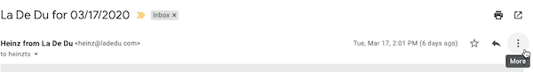 Click the "More" menu button for the sender