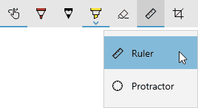 Remove a ruler or protractor in Microsoft Snip and Sketch