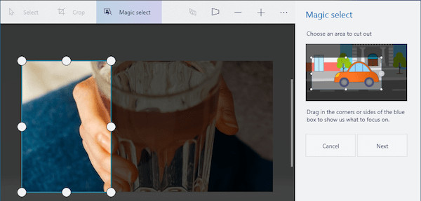 Select "Magic select" to, well, magically select the background