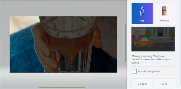 Turn off "Autofill background" for a transparent background