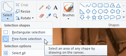 Choose "Free-form selection"