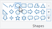 Select "Oval" under "Shapes"