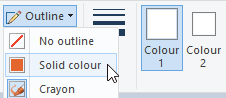Select "solid color" for the outline