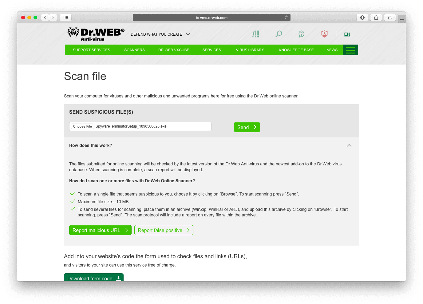 Dr.Web Online Scanner