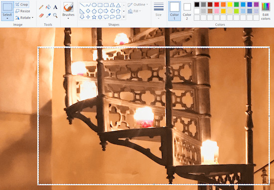 Draw your cropping selection inside the outline