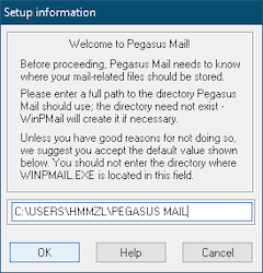 Use your personal Pegasus Mail folder with the application