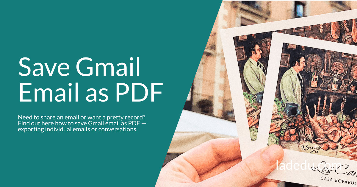 Save Gmail Email as PDF