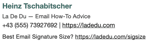 Email Signature Size Example