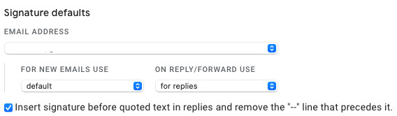 Change default signatures in Gmail