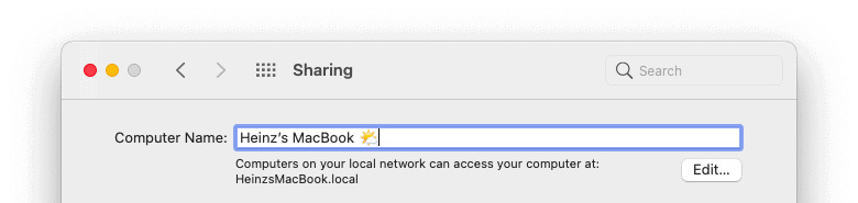Change your Mac’s name in System Preferences