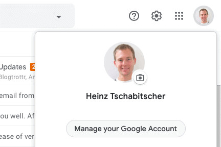 Select “Manage your Google Account”