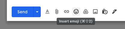 Click the Gmail "Insert Emoji" button
