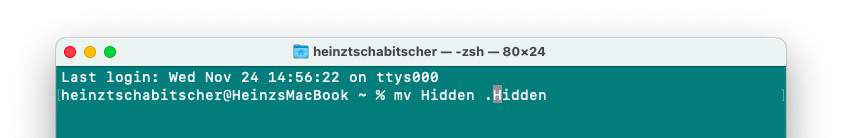 Hide a folder on your Mac by renaming it with a dot