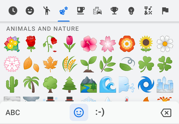 Tap any emoji to insert it on Android