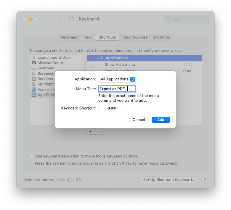 Add a custom keybaord shortcut to your Mac