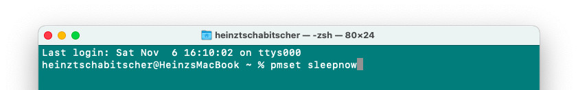 How to put a Mac to sleep using the Terminal command line (pmset sleepnow)