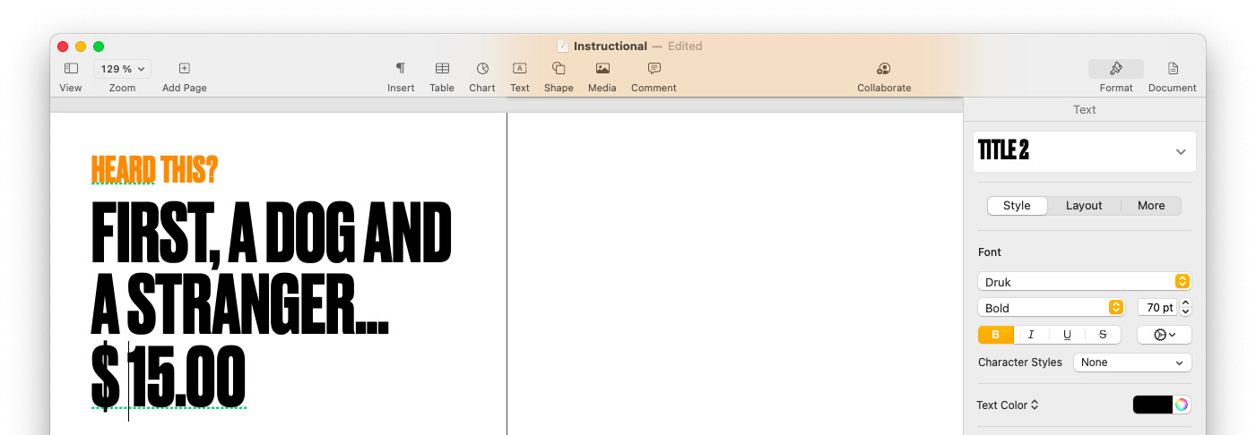 A non-breaking space on a Mac