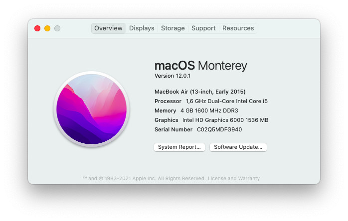 Find your Mac macOS Version number in About This Mac