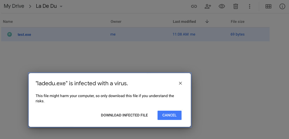 Google Drive as a Virus Scanner