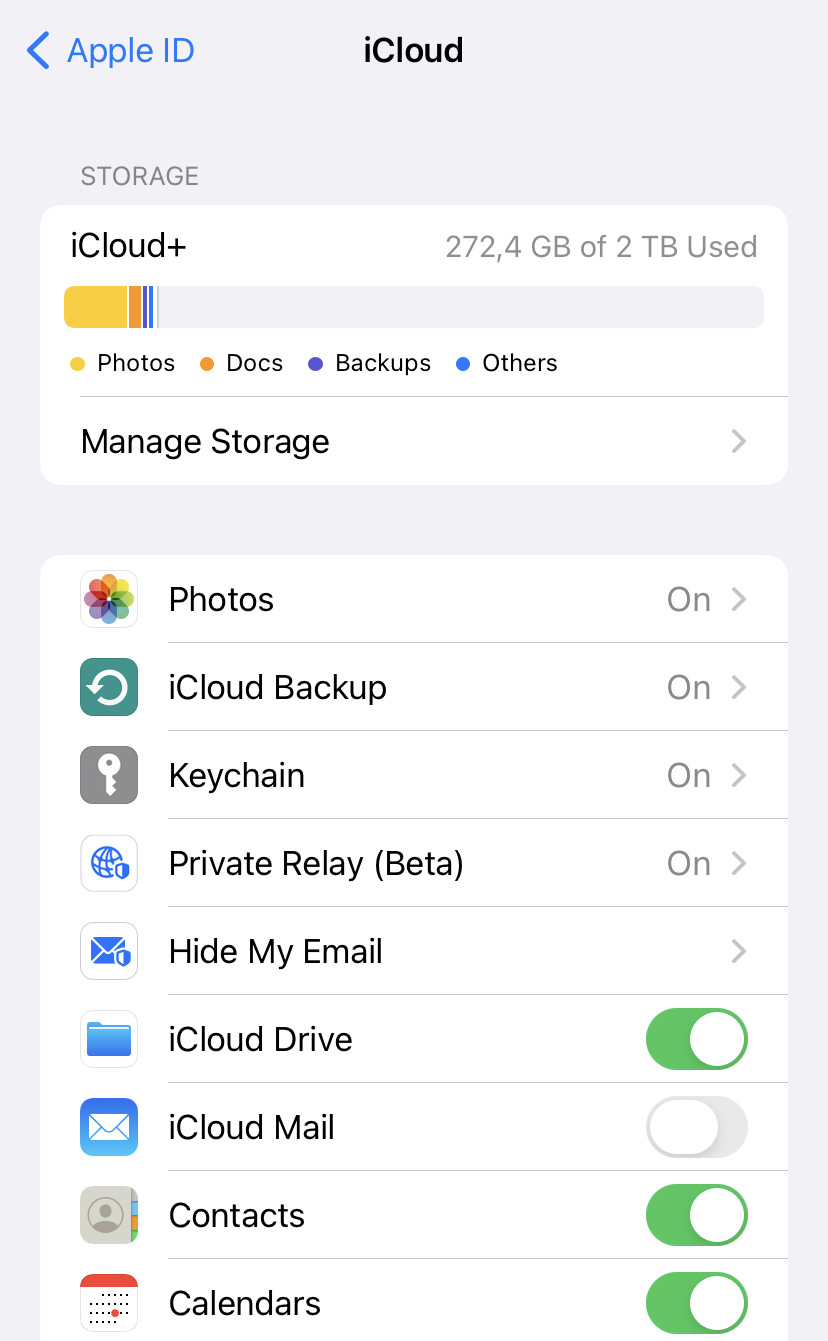 Remove an iCloud Mail account from iPhone Mail
