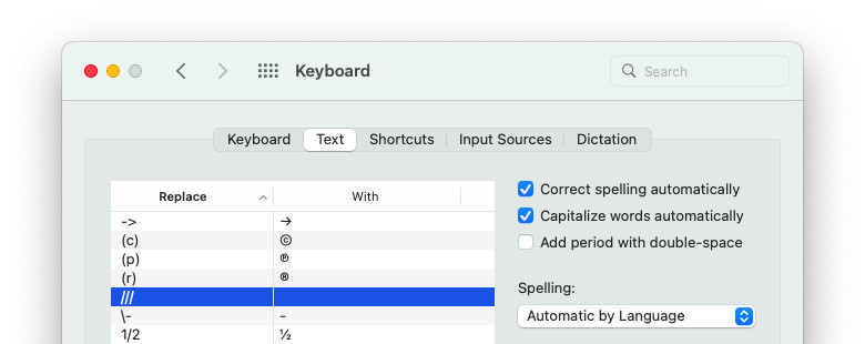 Set up a shortcut for the narrow non-breaking space character on a Mac