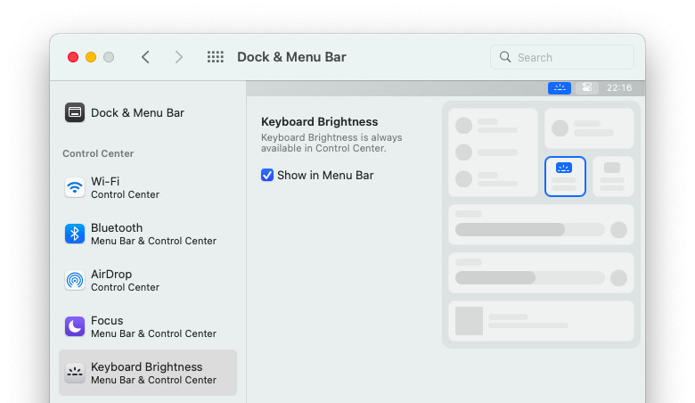 Add keyboard brightness to the Mac menu bar