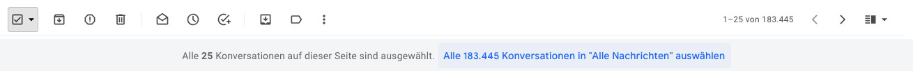 Alle Nachrichten in Gmail auswählen