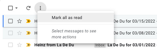Mark all visible conversations as read in Gmail on the web