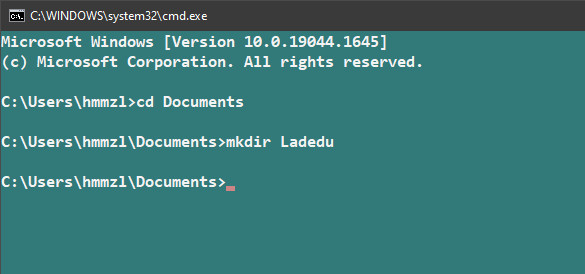 Add a folder using the Windows command line