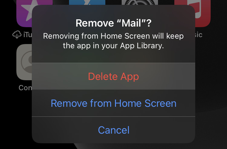 Select “Delete App” to uninstall