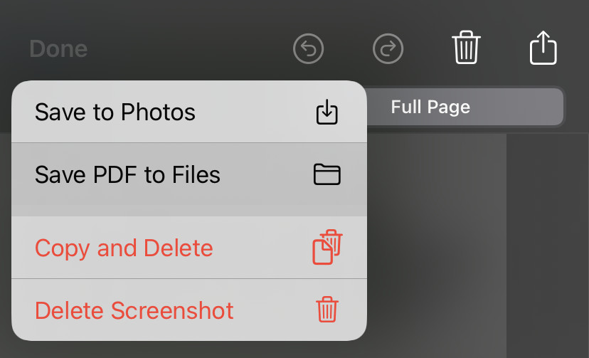 Select “Save PDF to Files”