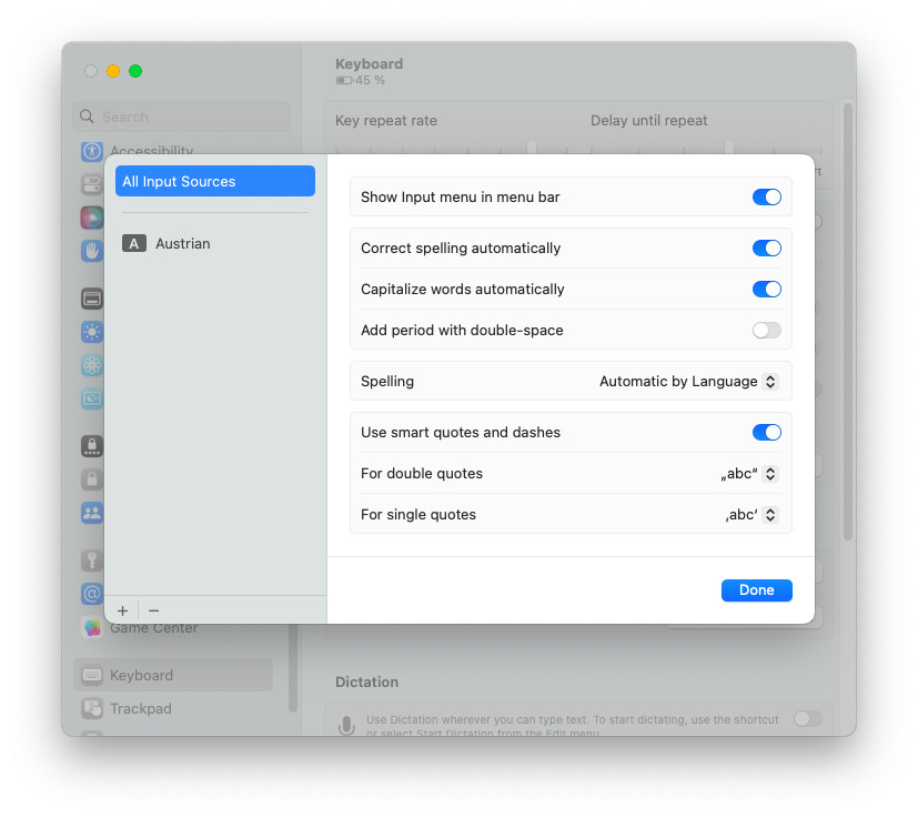 Show “Input Menu” in the macOS menu bar to quickly open the on-screen keyboard