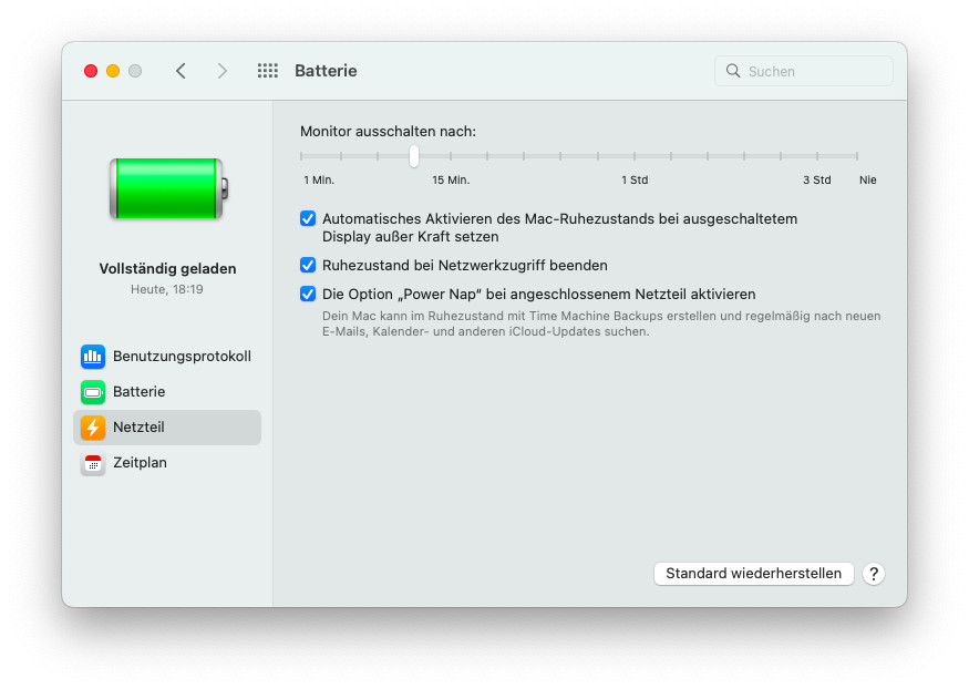 Schalten Sie „Automatisches Aktivieren des Mac-Ruhezustands bei ausgeschaltetem Display außer Kraft setzen“ ein