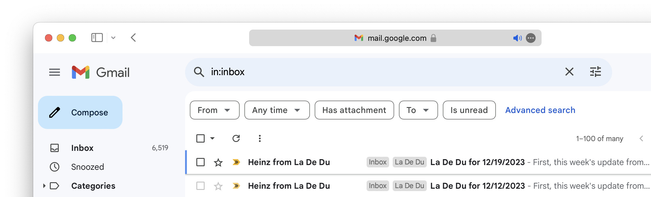 A Gmail search term that gives you a view of all emails in your inbox (no tabs)
