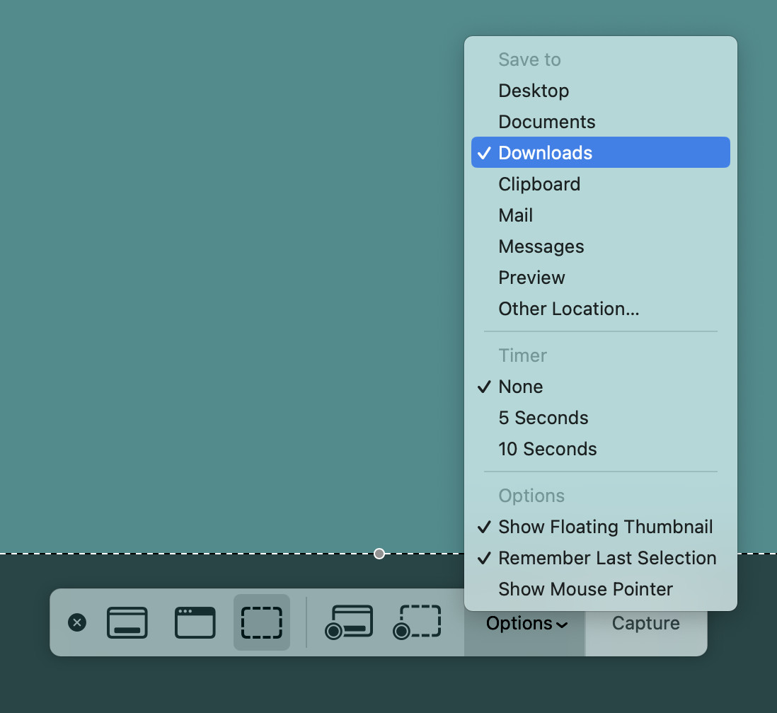 Change where screenshots go in macOS on a Mac