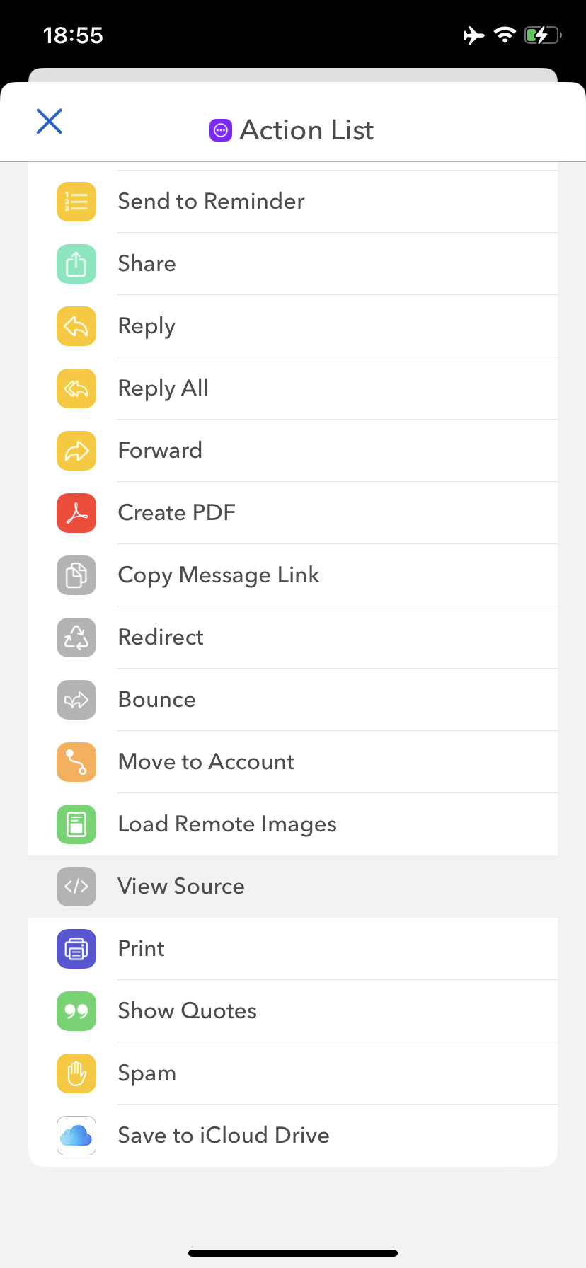 View headers in Airmail for iOS