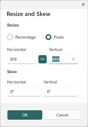 Maintain the aspect ratio to resize an image in MS Paint