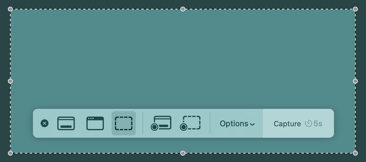 Make a screenshot on a Mac using a countdown timer