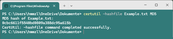Use certutil to check an MD5 or SHA256 checksum on Windows