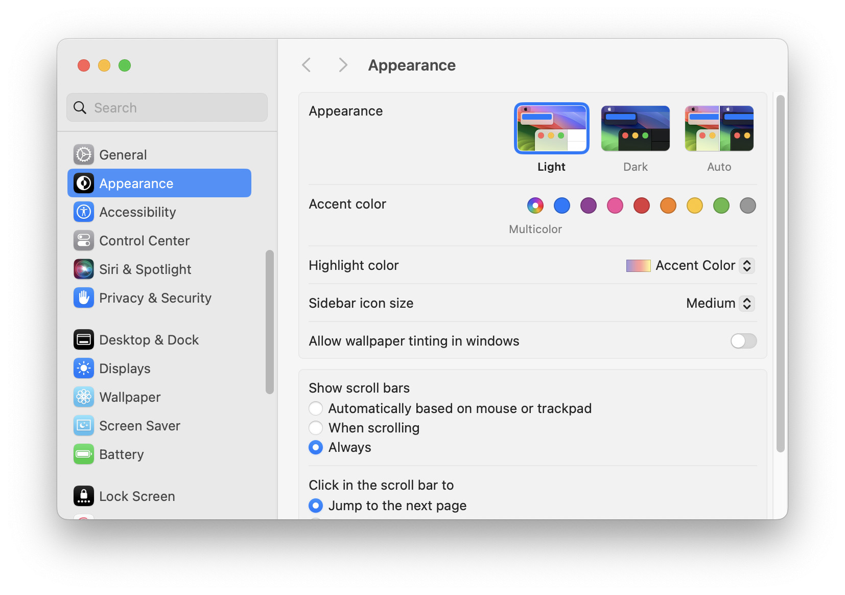 Set up a Mac to alwaays show scroll bars
