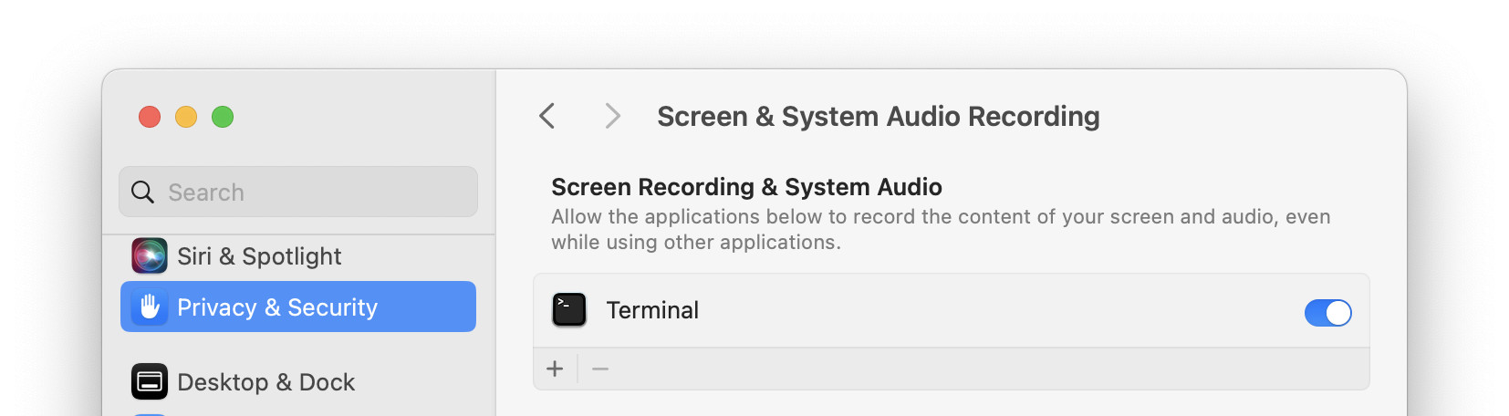 Allow Terminal and screencapture to take screenshots on a Mac