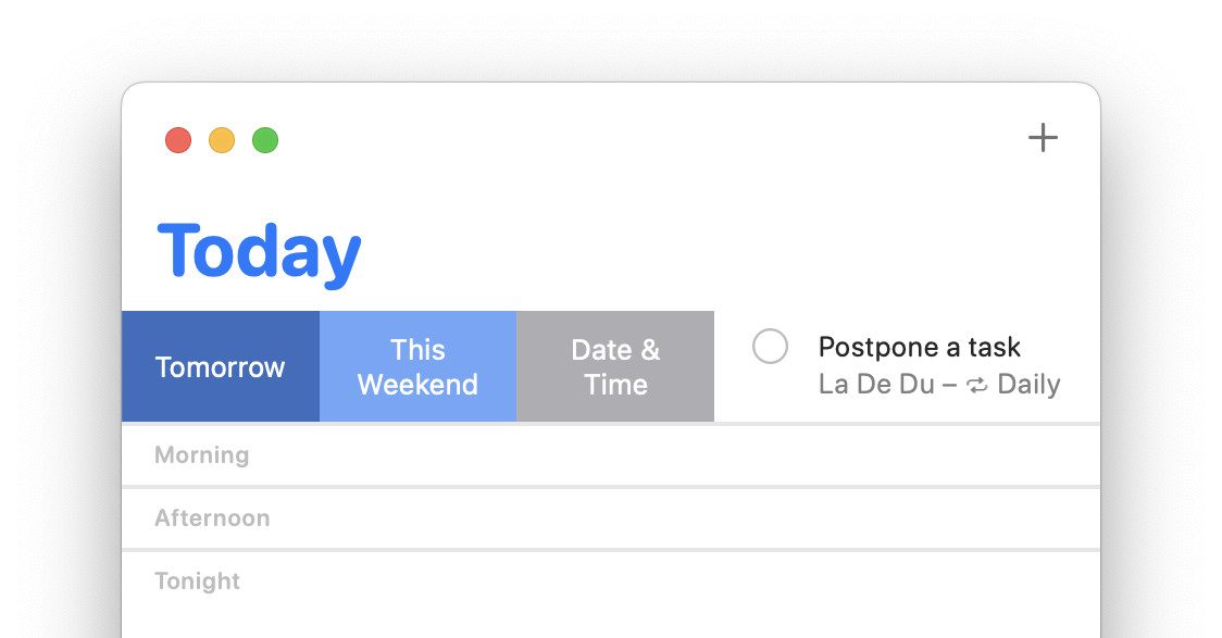 Postpone a task fast in Apple Reminders for Mac